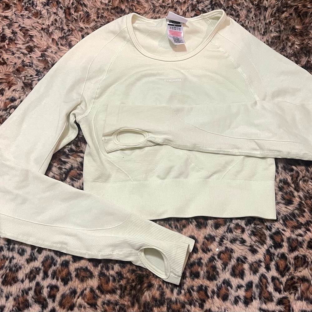 Mint GYM-SHARK Long Sleeve Women's Crop Top